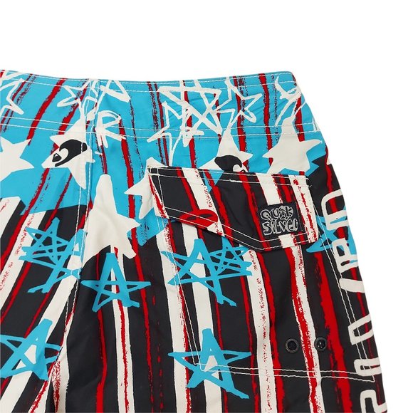 Quiksilver Swimming Shorts Drawstring Pocket High Rise Multicolor Mens Size 30 - Picture 6 of 8